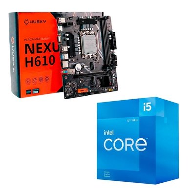 Kit Processador Intel Core i5-12400F + Placa-Mãe Husky Nexus H610