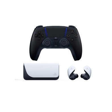 Kit Fone de Ouvido Sem Fio Gamer Sony Pulse Explore Branco + Controle Sony DualSense PS5 Midnight Black