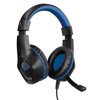 Headset Gamer Trust GXT 404B Rana para PS4, Drivers 40mm, Preto/Azul - 23309