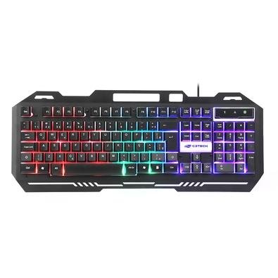 Teclado Gamer de Membrana C3Tech, LED Multicor, USB 2.0, ABNT2, - KG-40BK