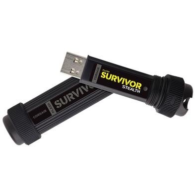 Pen Drive 64GB Corsair Survivor Stealth, USB 3.0, Resistente à Água e Choque, Design Militar, Preto - CMFSS3B-64GB