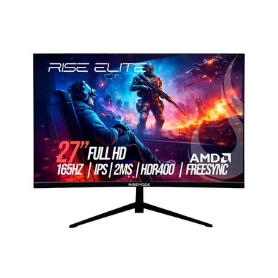 Monitor Gamer Rise Mode Elite 27", FHD, 165Hz, IPS, FreeSync, HDR 400, DisplayPort e HDMI, sRGB 99%, Preto - RM-MOG-27F165FH-B