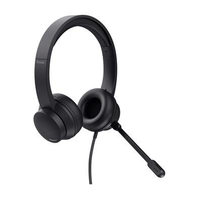 Headset Trust Ayda Para PC, P3, Microfone Embutido, Controle De Volume e Mute, Preto - 25087