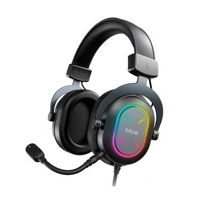 Headset Gamer Fifine Ampligame H6X, RGB, 7.1 Surround, 50mm, USB, PC, Móvel e Console, Preto - H6X