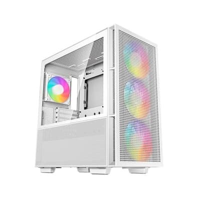 Gabinete Gamer Deepcool CH 560, Mid Tower, E-ATX, Lateral em Vidro Temperado, Kit Cooler Fan ARGB, Branco - R-CH560-BKAPE4-G-1