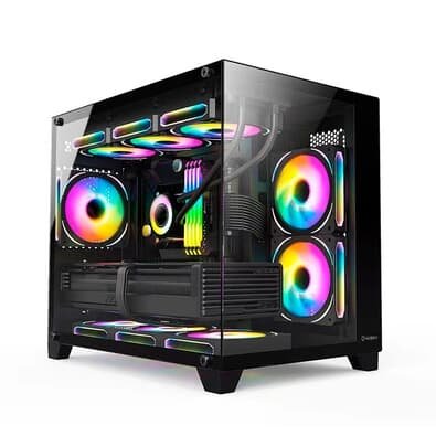 Gabinete Gamer Husky Dome 210, Mini Tower, M-ATX, Lateral e Frontal em Vidro, Preto - HGN210PT