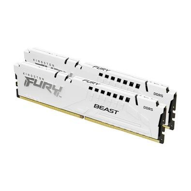 Memória RAM Kingston Fury Beast XMP, 32GB, 6400MT/s DDR5, DIMM, CL32 Branco - KF564C32BW-32