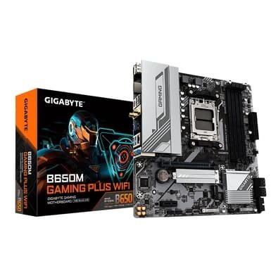 Placa Mãe Gigabyte B650M GAMING PLUS WIFI, AMD AM5, mATX, DDR5, LED RGB, Wi-Fi 6E, Bluetooth, Preto - 9MB65MGPW-00-10