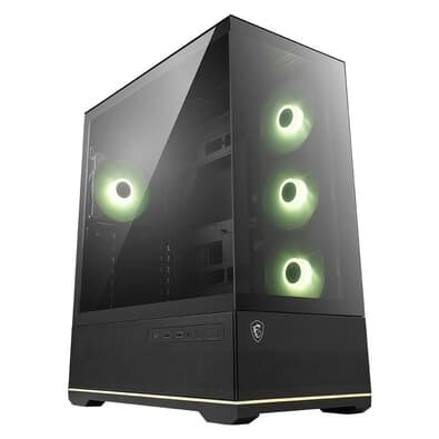 Gabinete Gamer MSI MAG Pano 110R PZ, Mid Tower, Lateral em Vidro, 4x FANs ARGB, M-ATX, Preto - PANO110RPZ