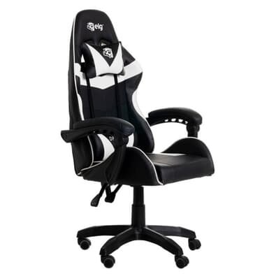 Cadeira Gamer ELG Drakon, Até 140 kg, Ajuste De Altura, Encosto Reclinavel, Braços Articulados, Preto e Branco - CH31BKWH