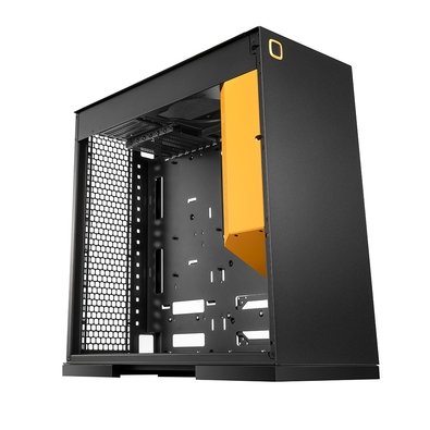 Gabinete Gamer Geometric Future Model 8 Lohan, Mini Tower, ITX, Lateral em Vidro, Preto e Amarelo - GEO-M8-LOB