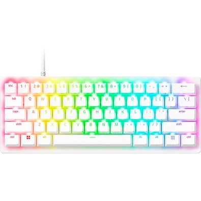 Teclado Óptico Gamer Razer Huntsman V3 Pro Mini, 60%, Analógico, Layout US, Branco - RZ03-04991800-R3U1