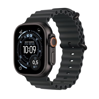 Apple Watch Ultra 3 GPS + Cellular, Caixa Preta de Titânio de 49 mm, Pulseira Oceano Preta - MF0J4BE/A