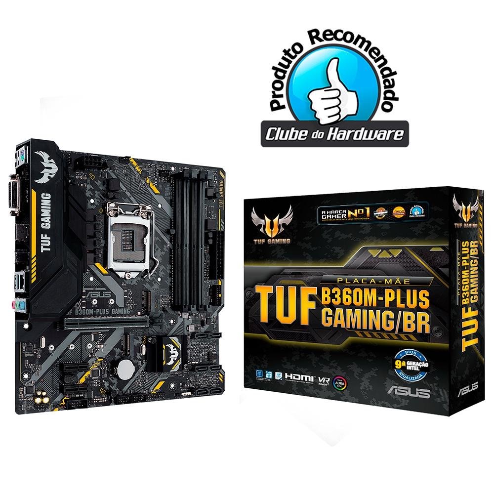 Placa Mãe Asus TUF B360M Plus Gaming BR Intel LGA 1151 mATX DDR4