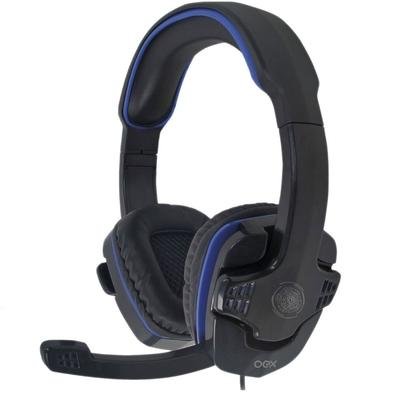 Headset Gamer OEX Game Stalker P2, Preto/Azul - HS209