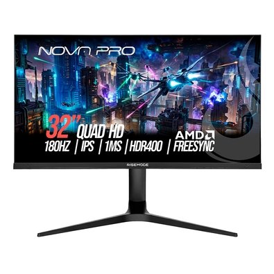 Monitor Gamer Rise Mode Nova Pro 32", QHD, 180Hz, 1ms, IPS, HDMI e DisplayPort, Som Integrado, Preto - RM-MONV01-32F1802K-B