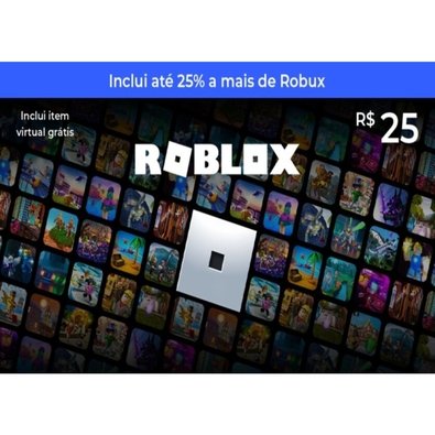 Gift Card Roblox R$25, Cartão Presente Digital
