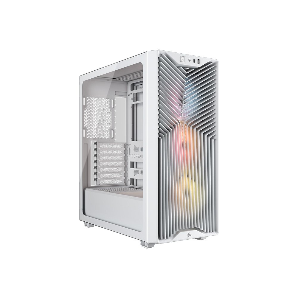 Gabinete Gamer Corsair 3200D RS ARGB, Mid-Tower, Performance, Lateral em Vidro Temperado, Branco - CC-9011345-WW Gabinete Gamer Corsair 3200D RS ARGB, Mid-Tower, Performance, Lateral em Vidro Temperado, Branco - CC-9011345-WW