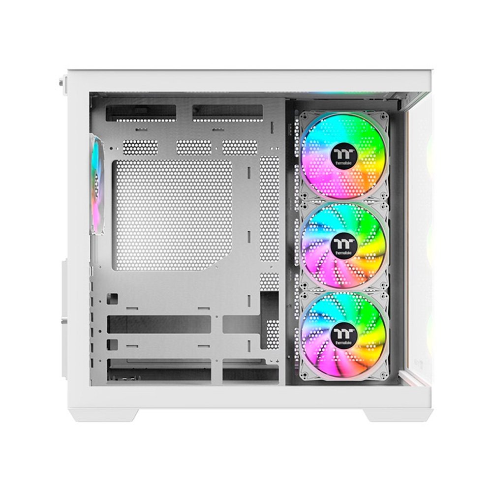 Gabinete Gamer Thermaltake View 380 Wood Style, Mid-Tower, 2x Painéis de Vidro, 4x FANs CT120 ARGB, Snow - CA-1Z2-00M6WN-WS