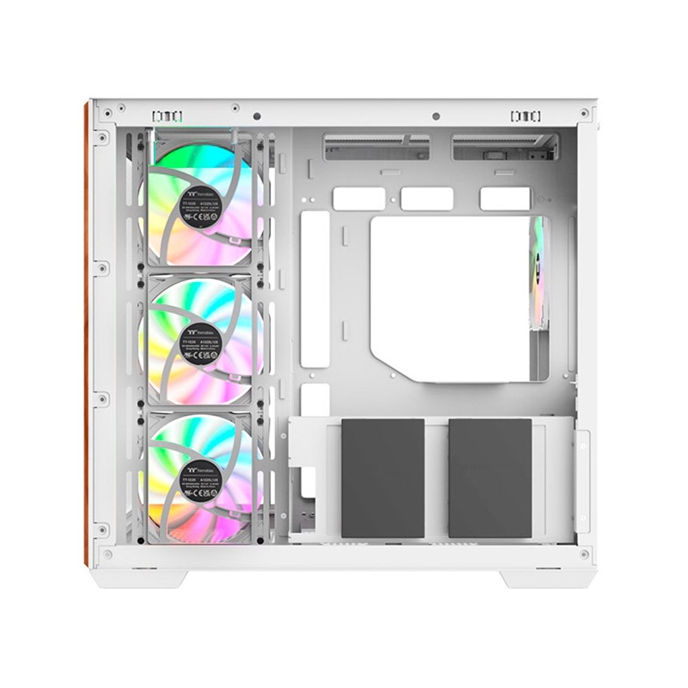 Gabinete Gamer Thermaltake View 380 Wood Style, Mid-Tower, 2x Painéis de Vidro, 4x FANs CT120 ARGB, Snow - CA-1Z2-00M6WN-WS