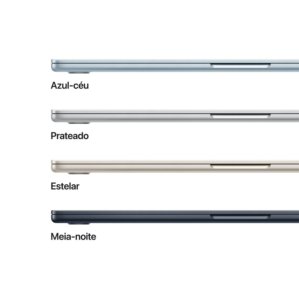 MacBook Air Apple 15" Chip M5, CPU de 10 Núcleos, GPU de 10 Núcleos, Neural Engine de 16 Núcleos, 1TB, Estelar - MDVE4BZ/A
