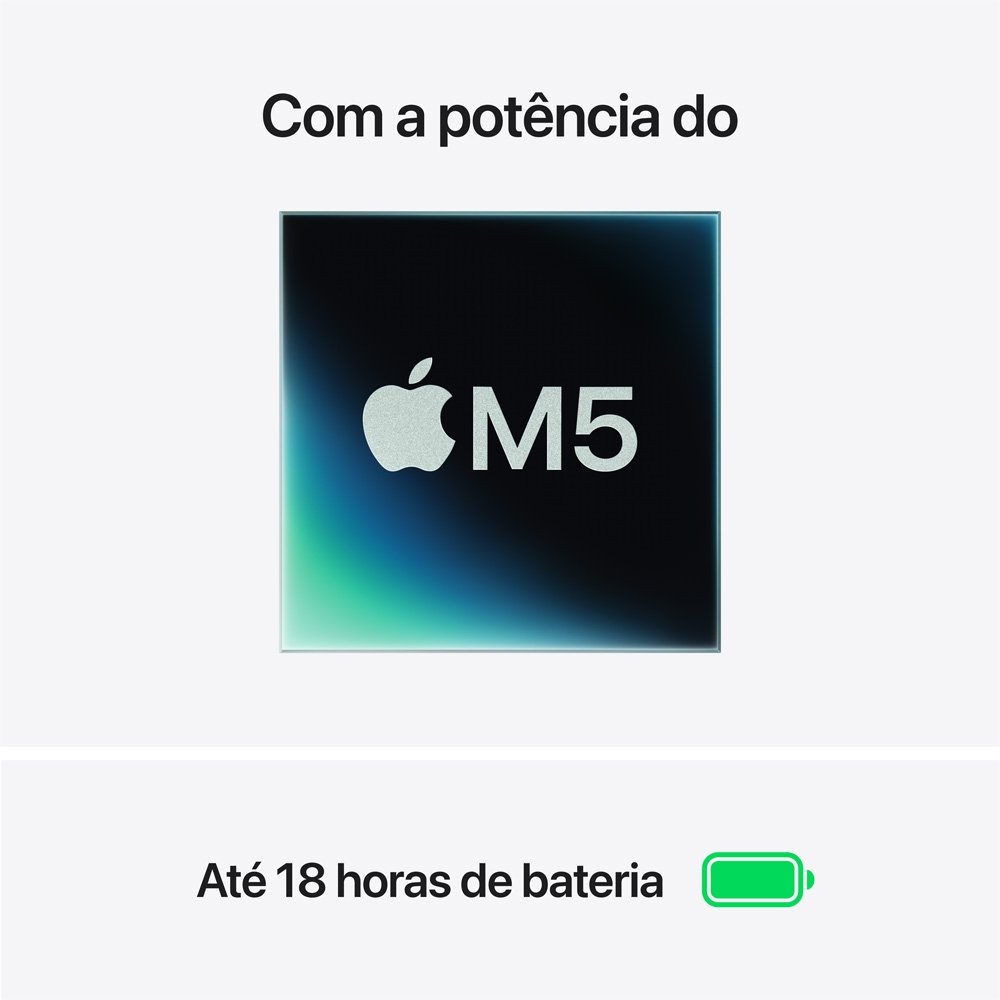 MacBook Air Apple 15" Chip M5, CPU de 10 Núcleos, GPU de 10 Núcleos, Neural Engine de 16 Núcleos, 1TB, Estelar - MDVE4BZ/A