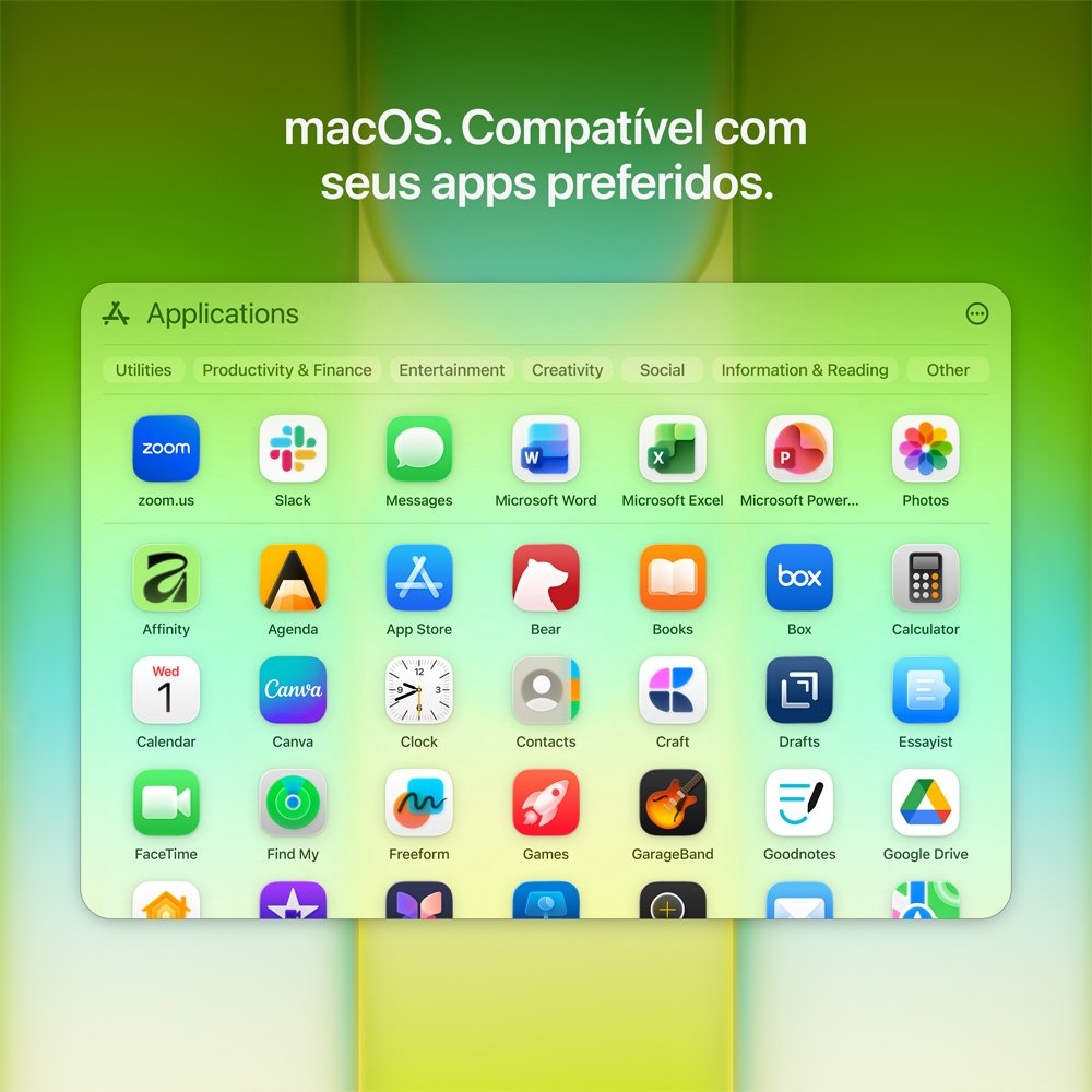 MacBook Neo Apple 13" Chip A18 Pro, CPU de 6 Núcleos, GPU de 5 Núcleos, 256GB, Amarelo-cítrico - MHFD4BZ/A
