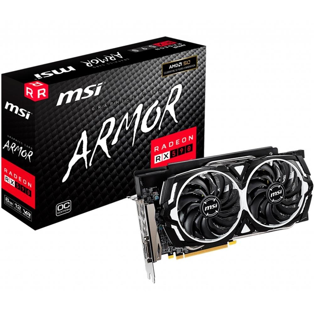 Placa de Vídeo MSI AMD Radeon RX 590 Armor 8G OC | KaBuM!