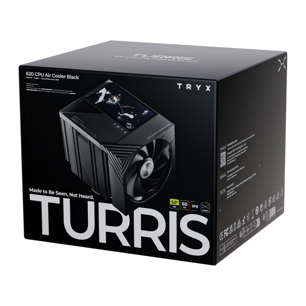 Air Cooler TRYX Turris T620, Dual Tower, Display LCD 5 Polegadas, 6 Heat Pipes, 2 Ventoinhas 120mm, AMD e Intel, Preto - H-T620N-DM2M-G0K Air Cooler TRYX Turris T620, Dual Tower, Display LCD 5 Polegadas, 6 Heat Pipes, 2 Ventoinhas 120mm, AMD e Intel, Preto - H-T620N-DM2M-G0K