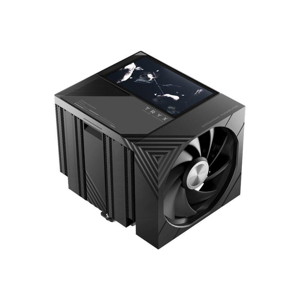 Air Cooler TRYX Turris T620, Dual Tower, Display LCD 5 Polegadas, 6 Heat Pipes, 2 Ventoinhas 120mm, AMD e Intel, Preto - H-T620N-DM2M-G0K Air Cooler TRYX Turris T620, Dual Tower, Display LCD 5 Polegadas, 6 Heat Pipes, 2 Ventoinhas 120mm, AMD e Intel, Preto - H-T620N-DM2M-G0K