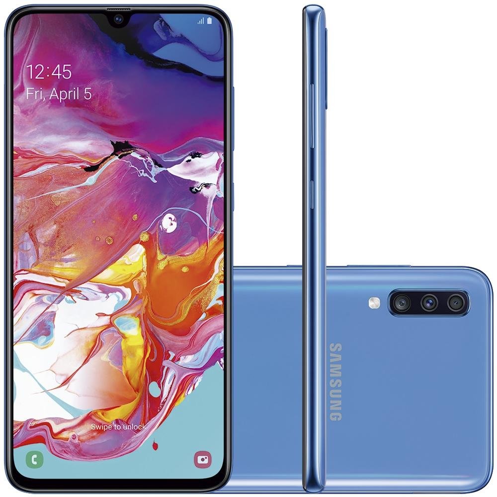 Smartphone Samsung Galaxy A70, 128GB, 32MP, Tela 6.7´, Azul - SM-A705MN/1DL Smartphone Samsung Galaxy A70, 128GB, 32MP, Tela 6.7´, Azul - SM-A705MN/1DL