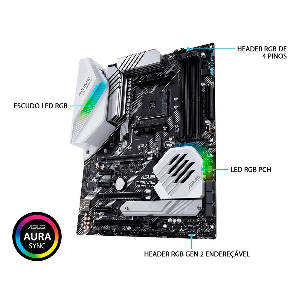 Placa Mãe Asus Prime X570-Pro, AM4, DDR4 | KaBuM!