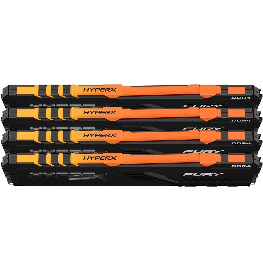 Memória HyperX Fury RGB, 64GB (4x16GB), 3200MHz, DDR4, CL16, Preto - HX432C16FB3AK4/64 Memória HyperX Fury RGB, 64GB (4x16GB), 3200MHz, DDR4, CL16, Preto - HX432C16FB3AK4/64