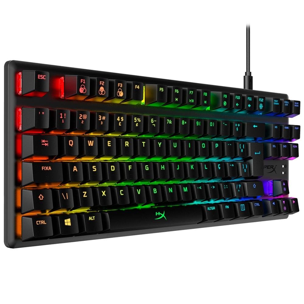 Teclado Mecânico Gamer HyperX Alloy Origins Core, RGB, Switch HyperX Red, USB Tipo-C, ABNT2, Preto - 4P5P3A2#AC4 Teclado Mecânico Gamer HyperX Alloy Origins Core, RGB, Switch HyperX Red, USB Tipo-C, ABNT2, Preto - 4P5P3A2#AC4