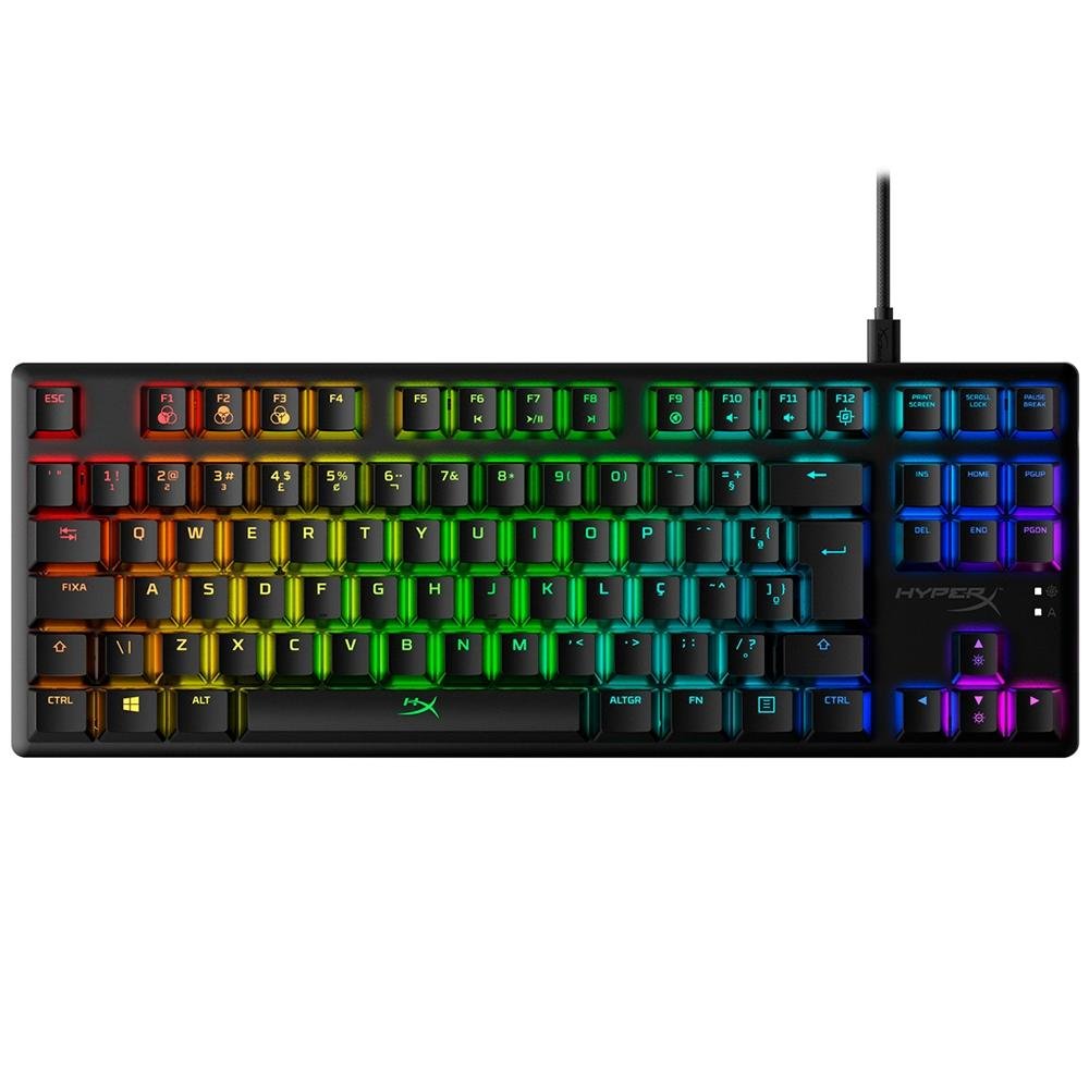 Teclado Mecânico Gamer HyperX Alloy Origins Core, RGB, Switch HyperX Red, USB Tipo-C, ABNT2, Preto - 4P5P3A2#AC4 Teclado Mecânico Gamer HyperX Alloy Origins Core, RGB, Switch HyperX Red, USB Tipo-C, ABNT2, Preto - 4P5P3A2#AC4