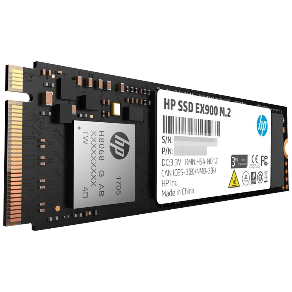 SSD HP EX900, 250GB, M.2, PCIe NVMe, Leitura: 2100MB/s e Gravação: 1100MB/s, Preto - 2YY43AA#ABL SSD HP EX900, 250GB, M.2, PCIe NVMe, Leitura: 2100MB/s e Gravação: 1100MB/s, Preto - 2YY43AA#ABL