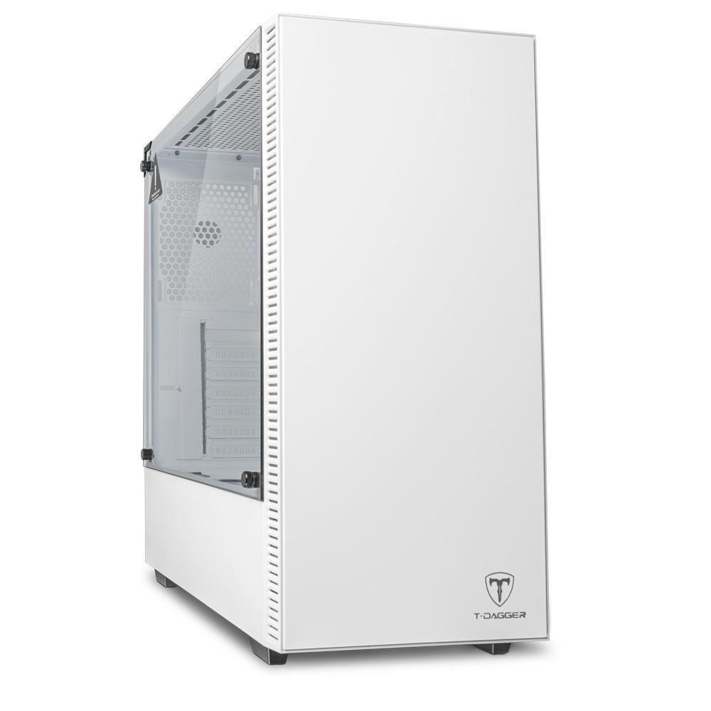 Gabinete Gamer T-Dagger Cube White, Mid Tower, Lateral em Vidro, Sem FANs, Branco - T-TGC305W