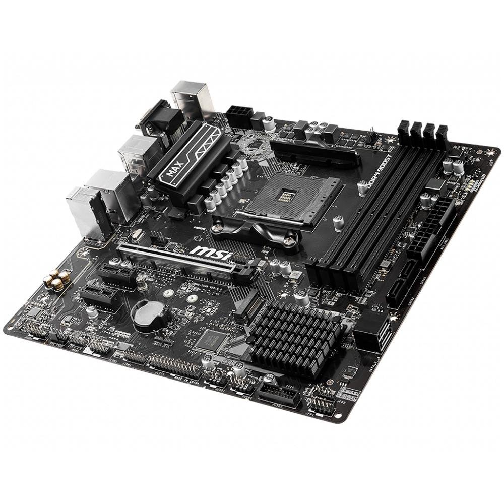 Placa-Mãe MSI B450M Pro-VDH Max p/ AMD AM4, m-ATX, DDR4, Preto - B450M PRO-VDH MAX