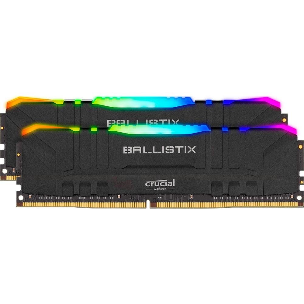 Memória Crucial Ballistix Sport LT, RGB, 32GB (2X16), 3000MHz, DDR4, CL15, Preta - BL2K16G30C15U4BL Memória Crucial Ballistix Sport LT, RGB, 32GB (2X16), 3000MHz, DDR4, CL15, Preta - BL2K16G30C15U4BL