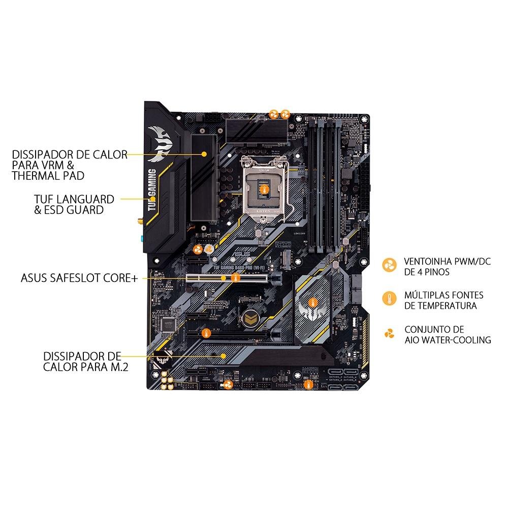 Placa-Mãe Asus TUF Gaming B460-PRO (Wi-Fi), Intel LGA 1200, ATX