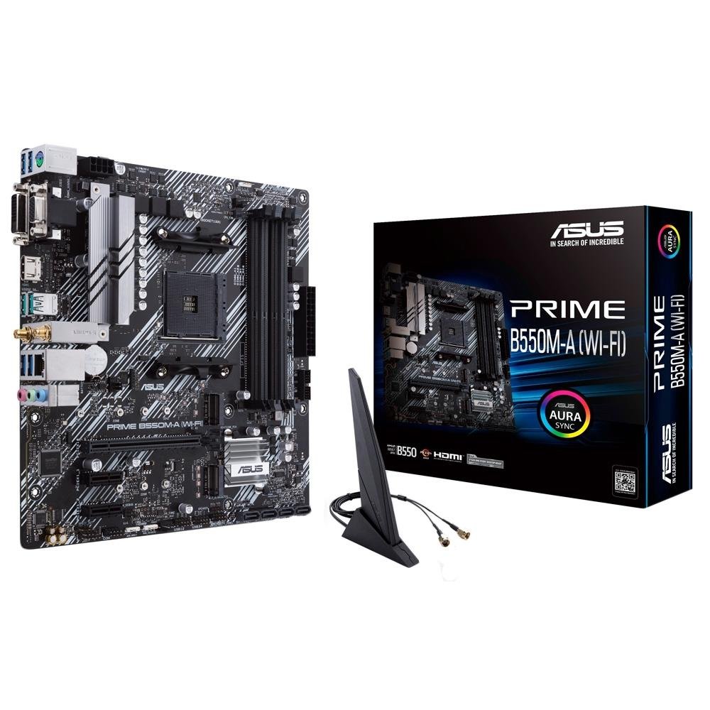 ピ*カ様 ASUS PRIME B550M-A＋DDR4メモリ32GB／Wi-F Placa Mãe Asus Prime B550M-A Wi-Fi, AMD AM4, mATX, DDR4 | KaBuM!