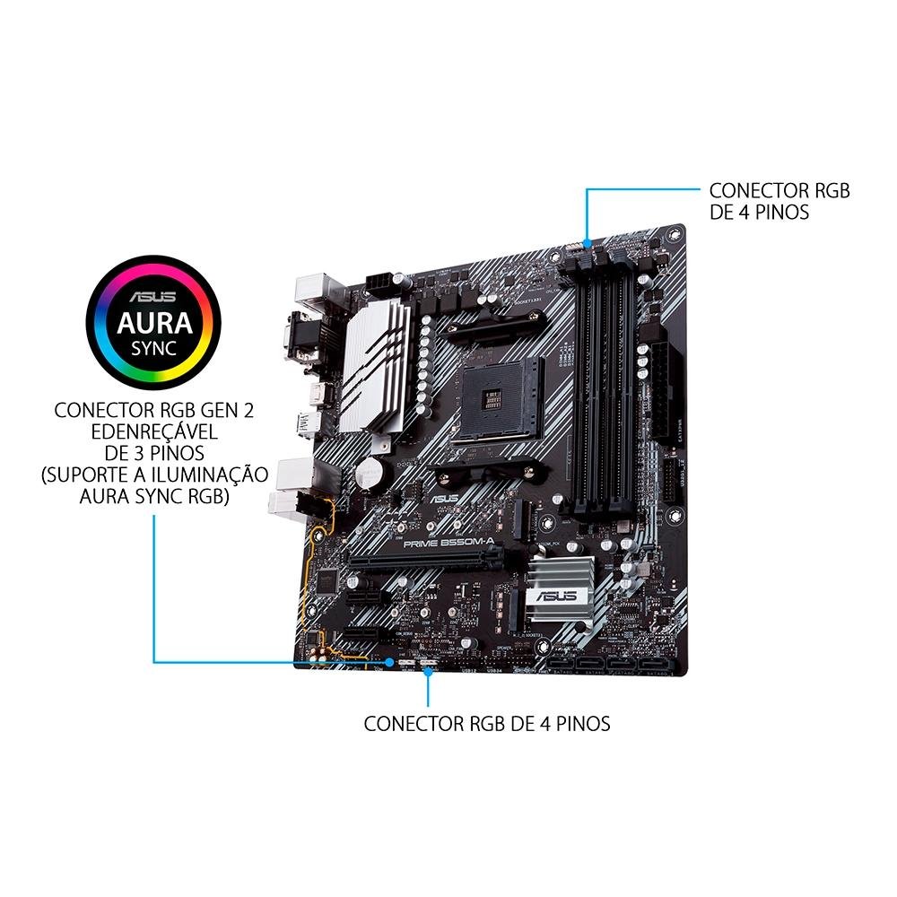 Placa Mãe Asus Prime B550M-A Wi-Fi, AMD AM4, mATX, DDR4 | KaBuM!
