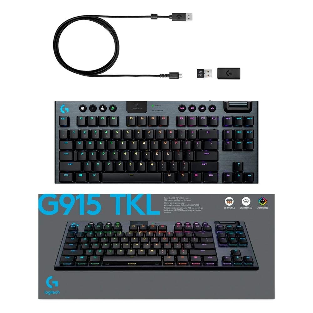 Teclado Sem Fio Mecânico Gamer Logitech G915