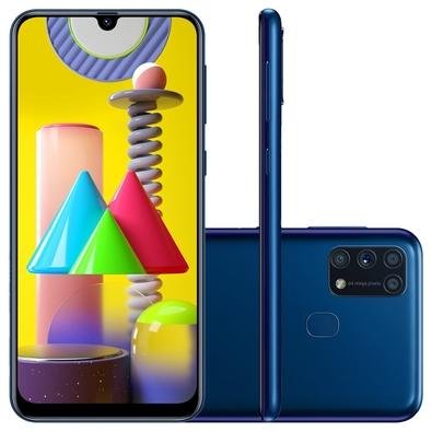Smartphone Samsung Galaxy M31, 128GB, 64MP, Tela 6.4´, Azul - SM-M315FZBSZTO Menor preço em Smartphone Samsung Galaxy M31, 128GB, 64MP, Tela 6.4´, Azul - SM-M315FZBSZTO