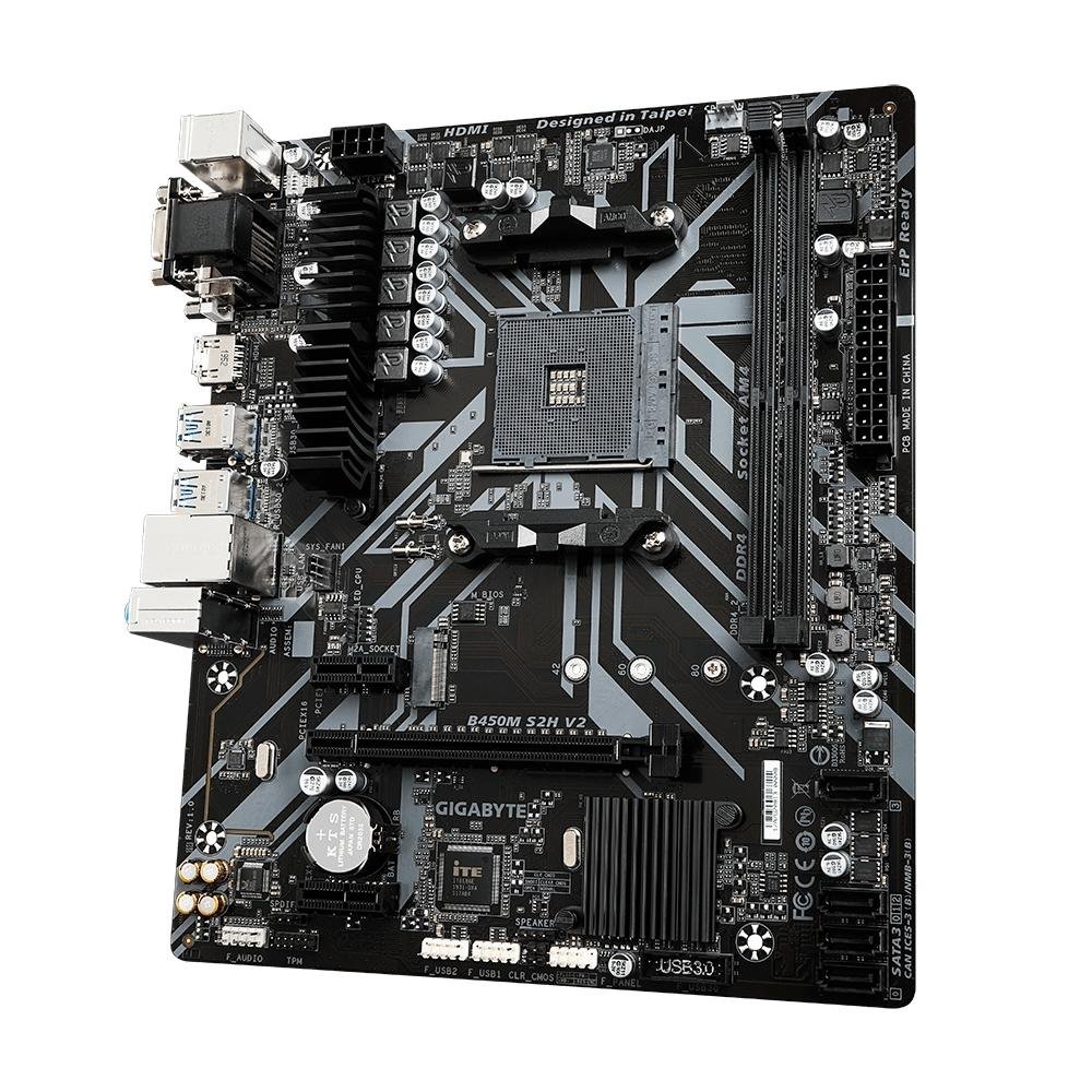 のとパソコン Placa Mãe Gigabyte B450M S2H V2, AM4, Micro ATX, DDR4, (rev. 1.0