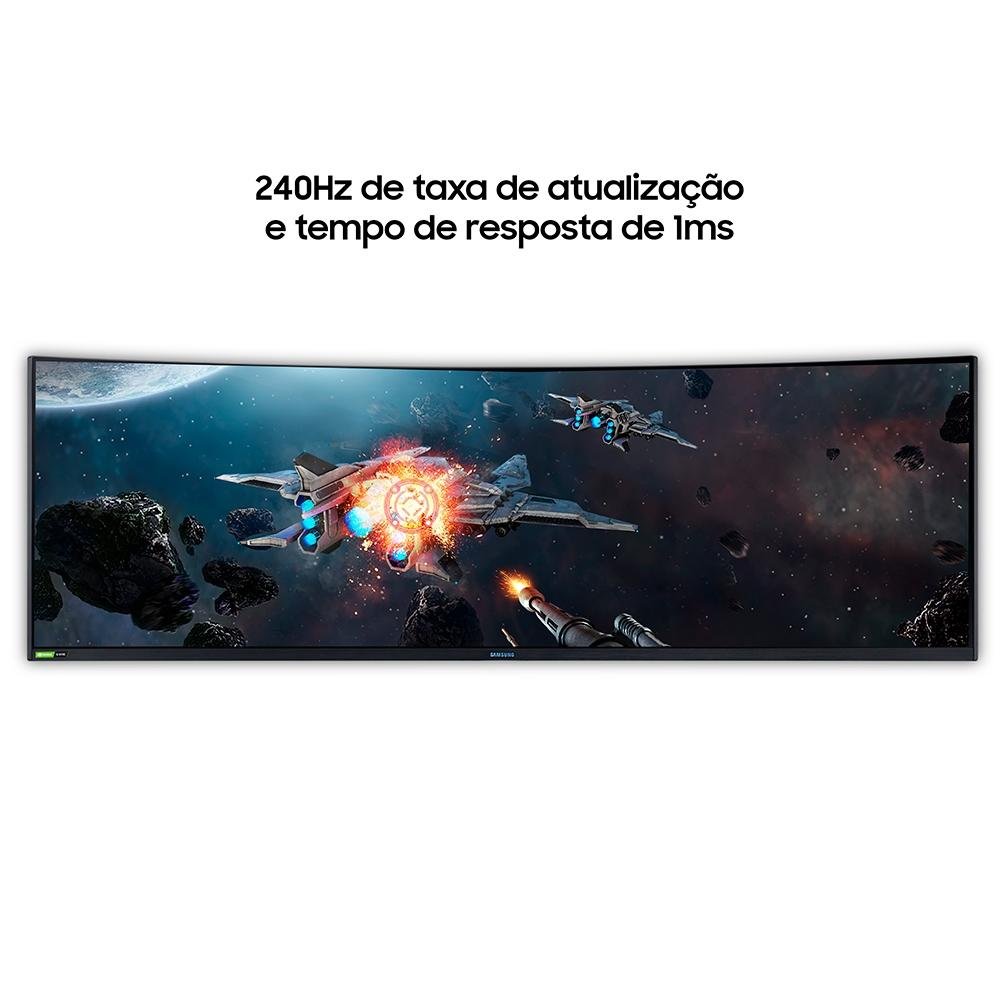 Monitor Gamer Samsung Odyssey G9 49 Curvo DQHD, 240Hz, 1ms, HDMI e DisplayPort, FreeSync Premium, Ajuste de Altura - LC49G95TSSLXZD Monitor Gamer Samsung Odyssey G9 49 Curvo DQHD, 240Hz, 1ms, HDMI e DisplayPort, FreeSync Premium, Ajuste de Altura - LC49G95TSSLXZD