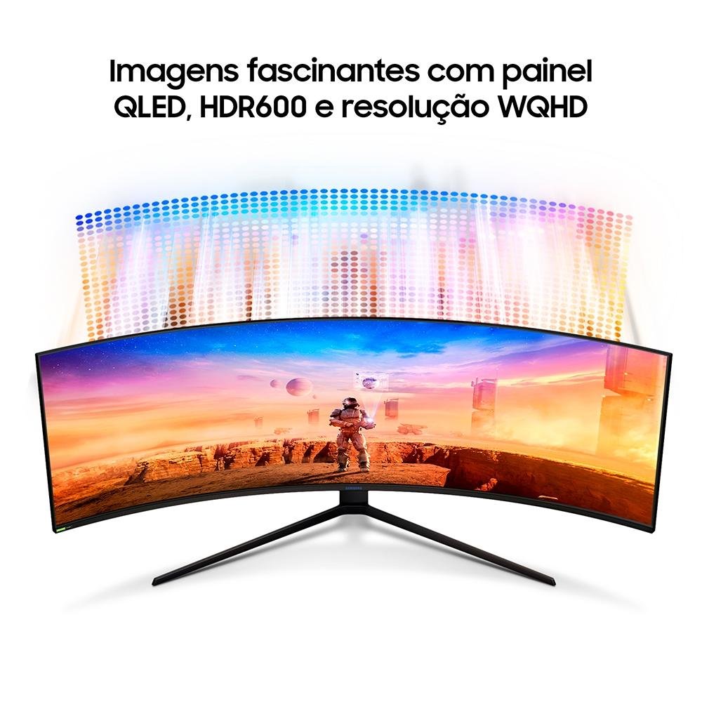 Monitor Gamer Samsung Odyssey G9 49 Curvo DQHD, 240Hz, 1ms, HDMI e DisplayPort, FreeSync Premium, Ajuste de Altura - LC49G95TSSLXZD Monitor Gamer Samsung Odyssey G9 49 Curvo DQHD, 240Hz, 1ms, HDMI e DisplayPort, FreeSync Premium, Ajuste de Altura - LC49G95TSSLXZD