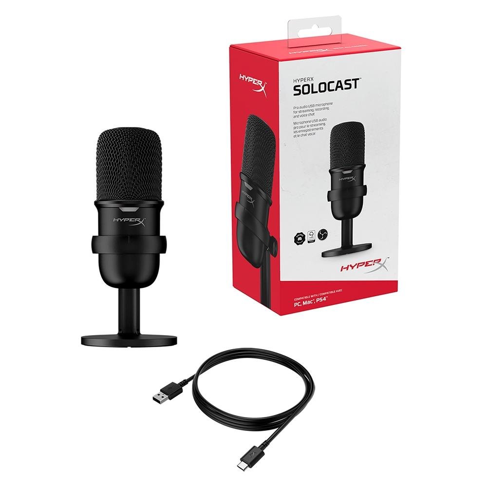 HyperX SoloCast USBスタンドアロンマイク 3点 Microfone HyperX Solocast para PC, PS5 | KaBuM!