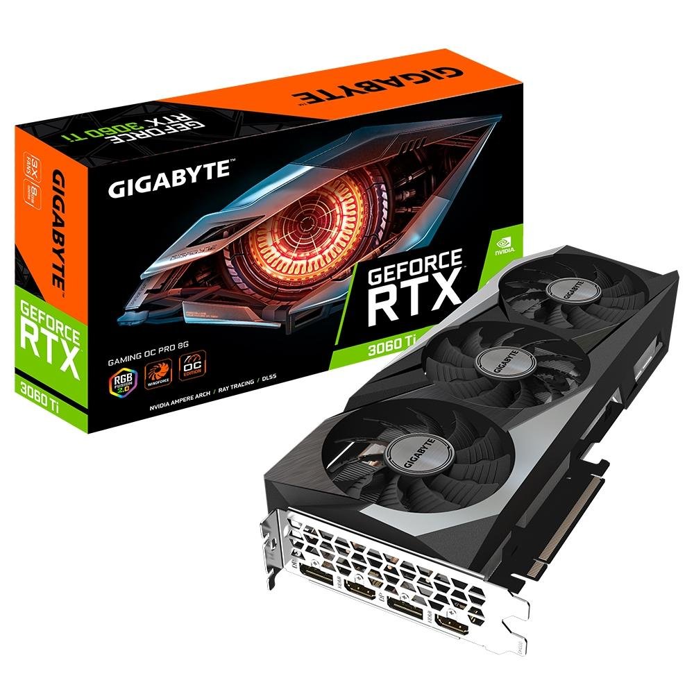 その他 RTX3060Ti Placa de Vídeo RTX 3060 Ti Gigabyte NVIDIA GeForce, 8GB, LHR