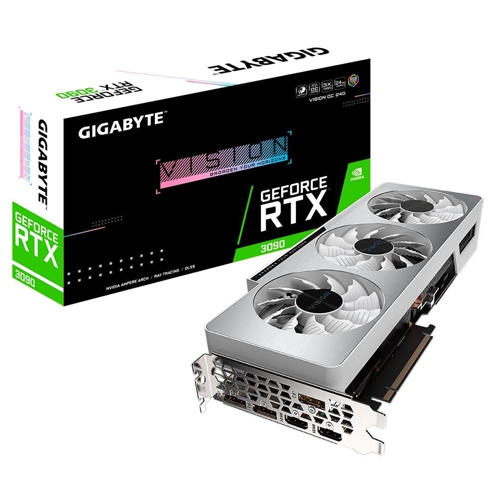 Placa de Vídeo Gigabyte NVIDIA GeForce RTX 3090 Vision OC, 24GB